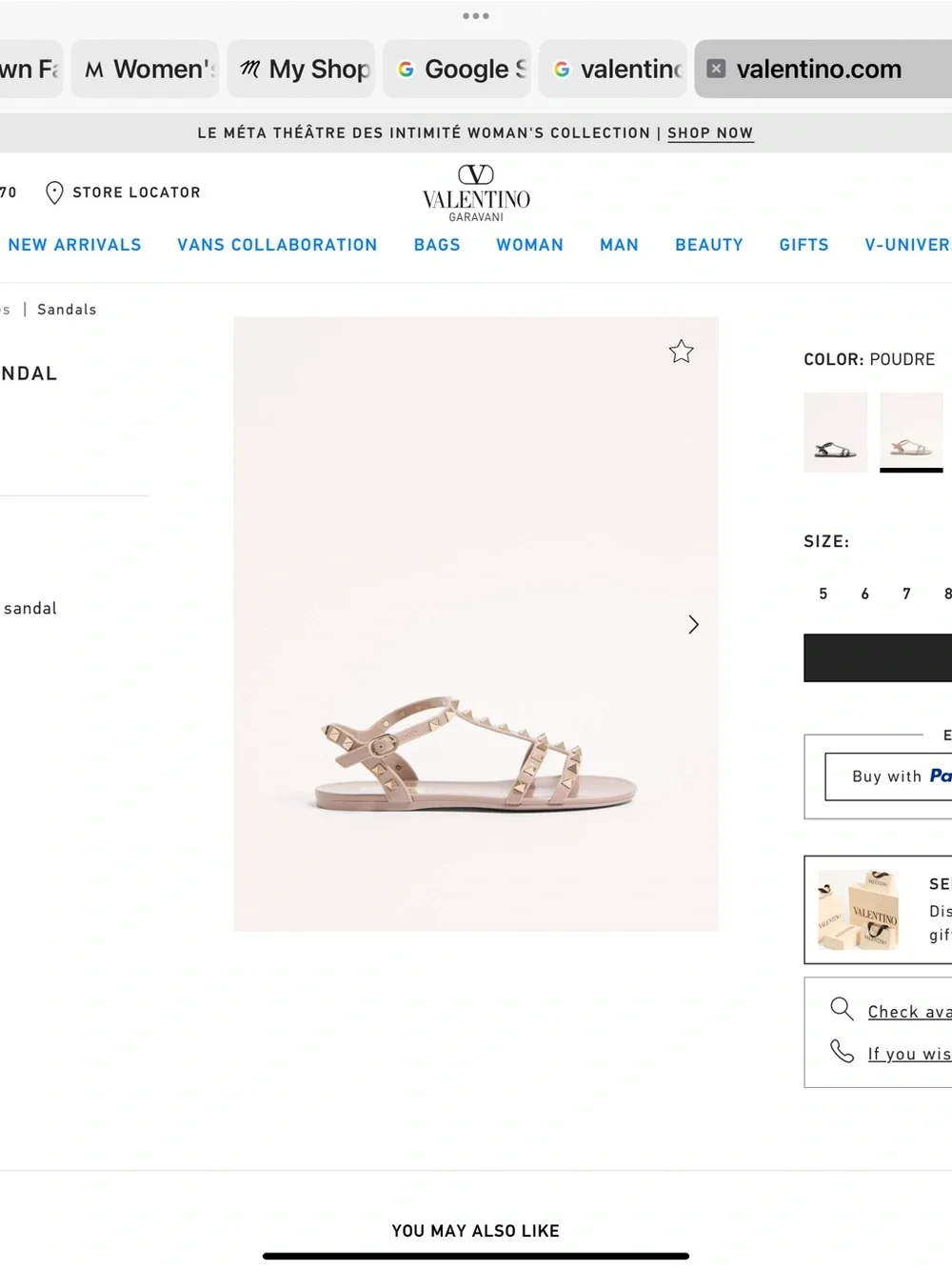 Valentino Garavani Rockstud T-Strap Rubber Sandals - Picture 6 of 6